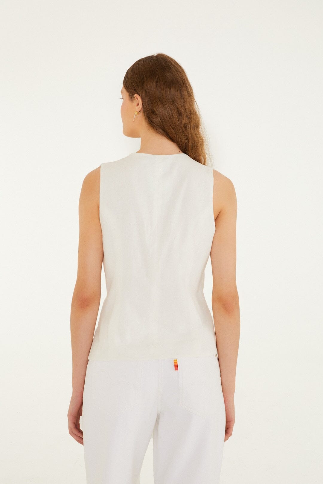 Off-White Embroidered Lenzing Ecovero Euroflax Blouse