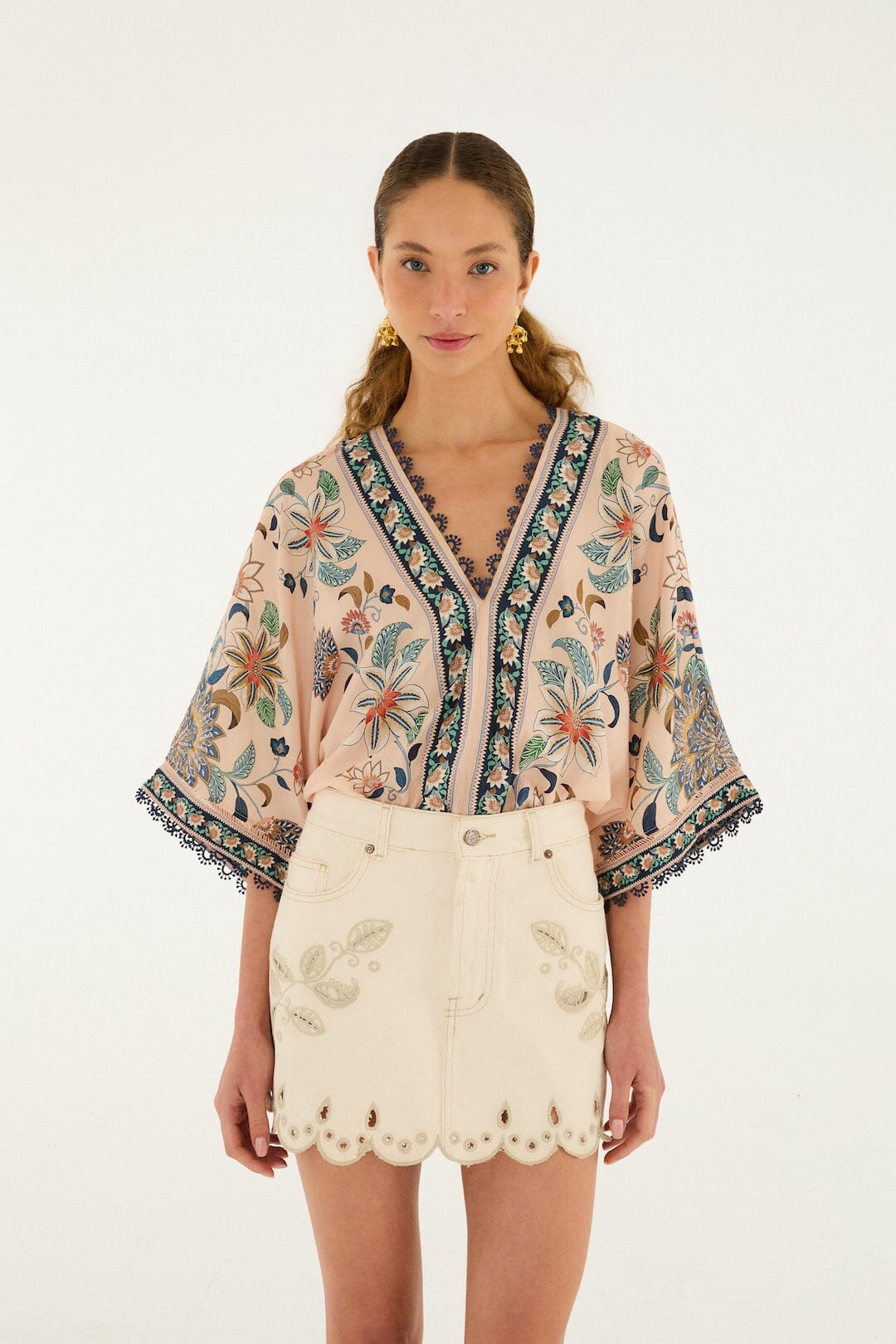 Off-White Canva Scallop Richelieu Skirt | FARM Rio