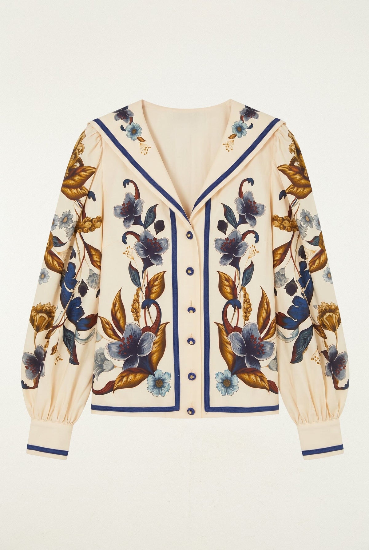Golden Nature Lapel Long Sleeve Shirt