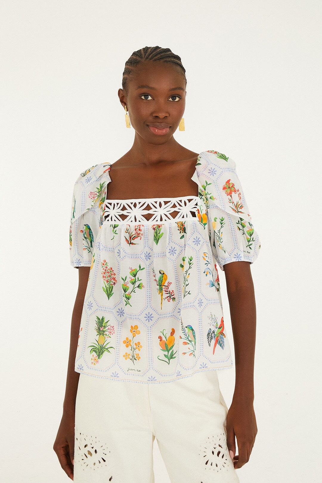 Off-White Tropical Porcelain Blouse | FARM Rio