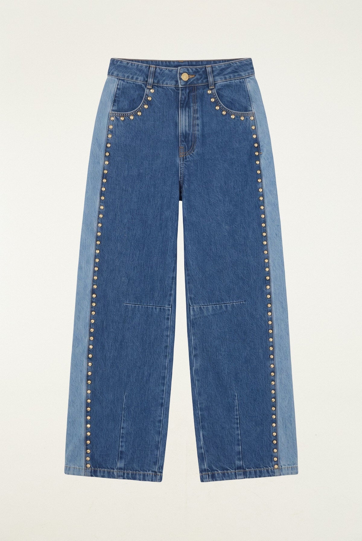 Details Studs Metal Denim Pants