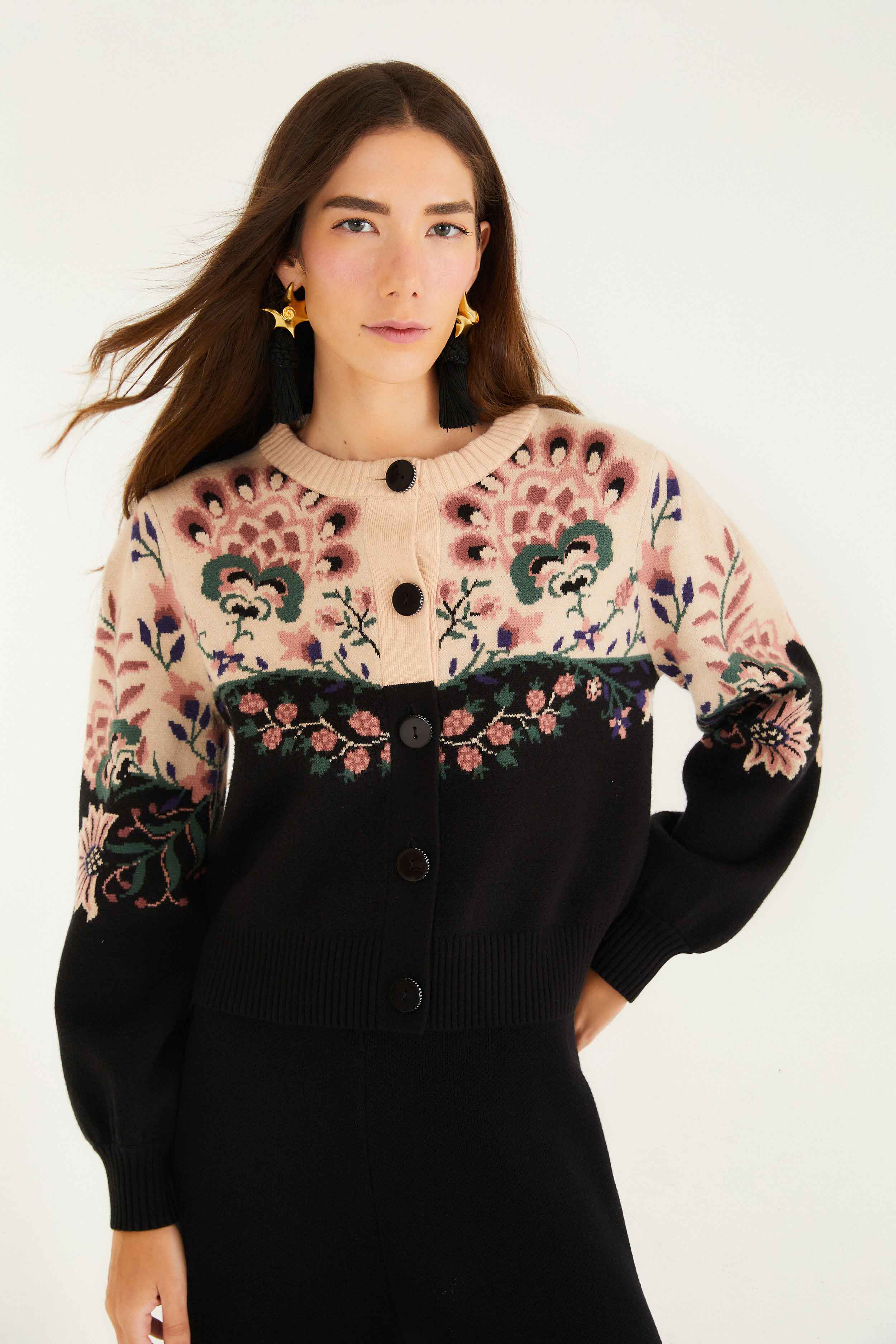 Belle Garden Mixed Knit Cardigan | FARM Rio