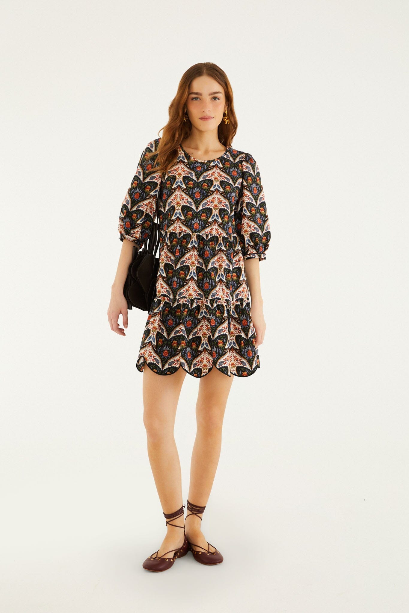 farm rio black palermo puff sleeve mini dress Black Palermo Cut Out Maxi Dress  FARM Rio