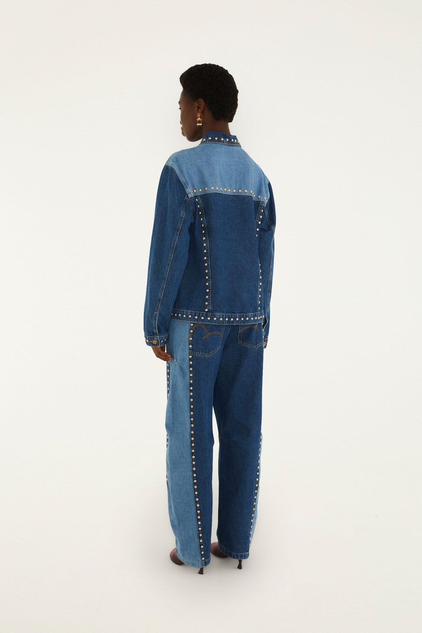 FARM Rio model wearing the Details Studs Metal Denim Pants