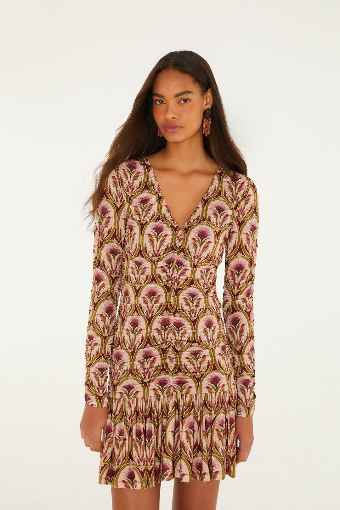 Garden Medal Long Sleeve Mini Dress