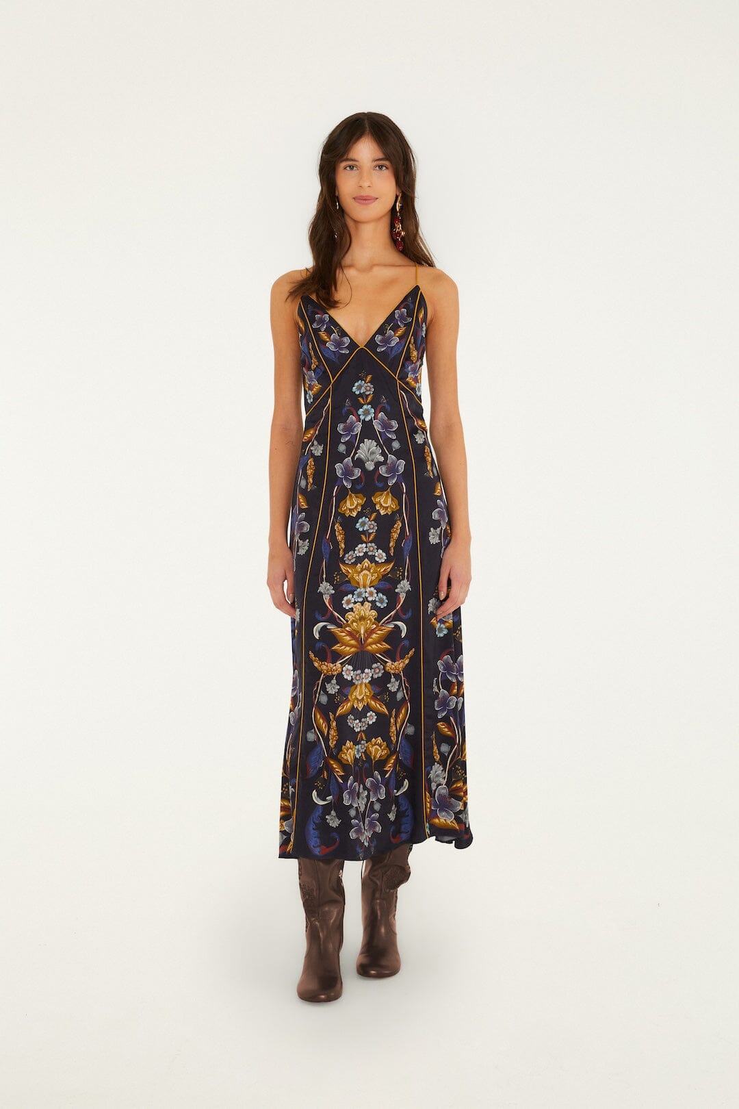 Golden Nature Slip Maxi Dress
