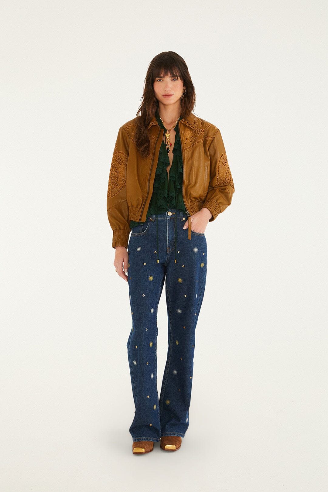 FARM Rio model wearing the Heart Richelieu Jacket