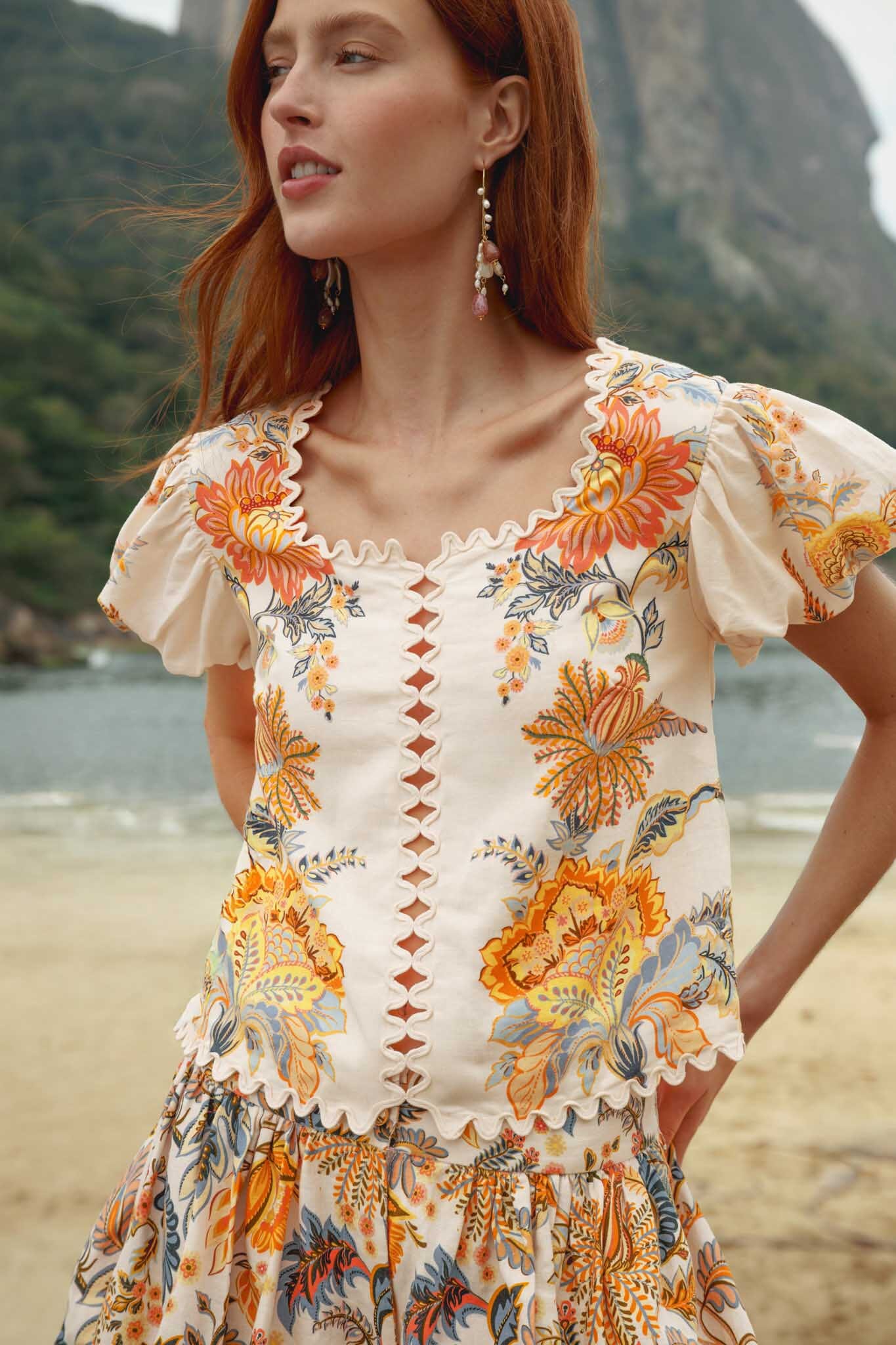 Light Pink Ligia Short Sleeve Lenzing™ Ecovero™ Euroflax™ Blouse