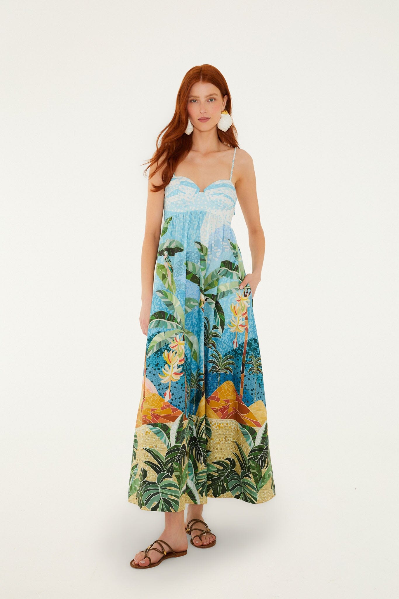 Multicolor Rio Mosaic Sweetheart Neck Maxi Dress Multicolor Rio Mosaic Sweetheart Neck Maxi Dress