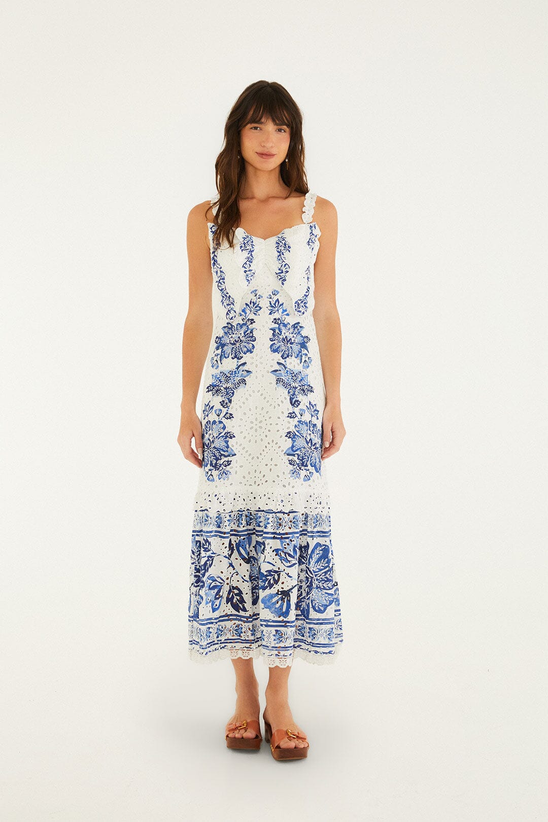 Off-White Beautiful Nature Eyelet Midi Dress Off-White Beautiful Nature Eyelet Midi Dress