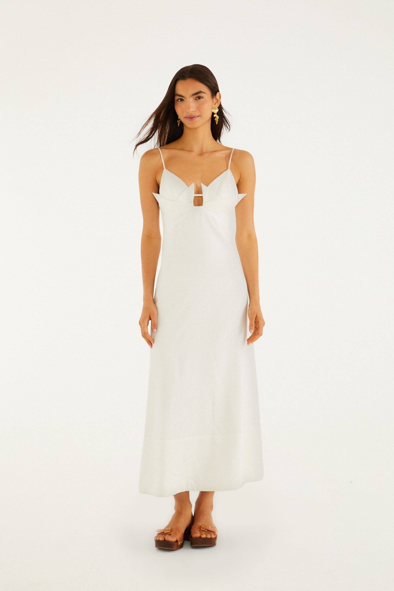 Off-White Paper Boat 3d Lenzing™ Ecovero™ Euroflax™ Maxi Dress