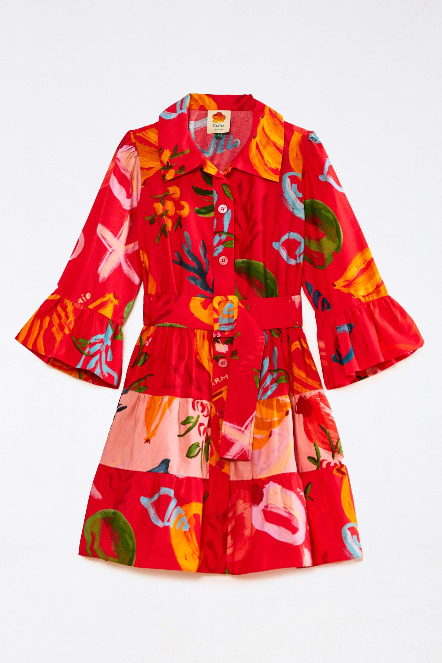 Red Mixed Fruits Ocean Mini Dress