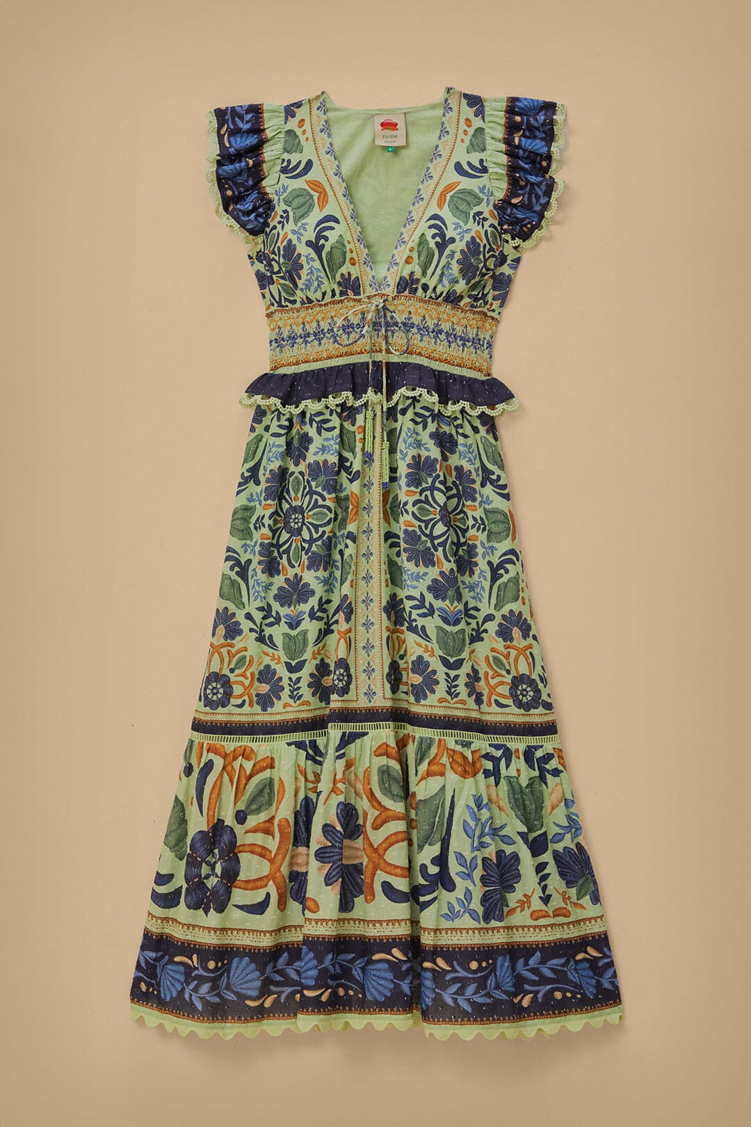 Green Ocean Tapestry Maxi Dress