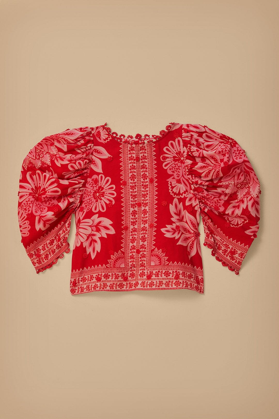 Flora Tapestry Red Blouse