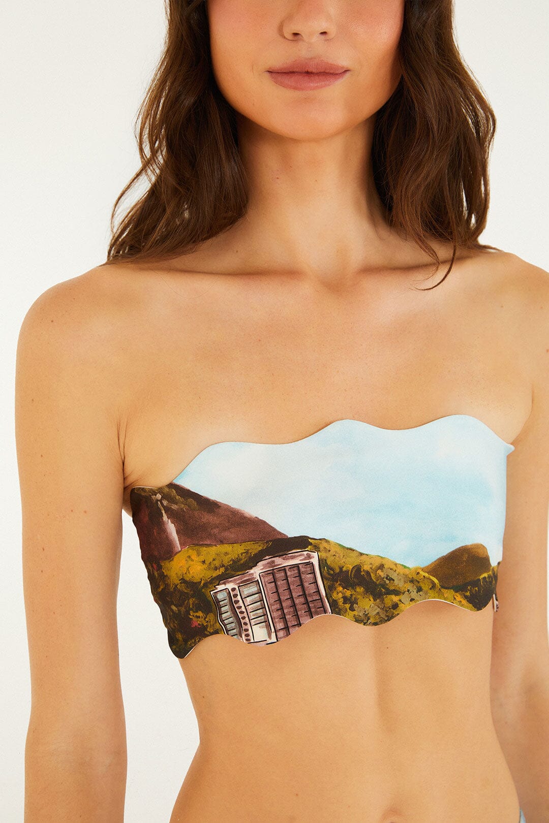 Multicolor Copacabana Beach Bandeau Bikini Top | FARM Rio