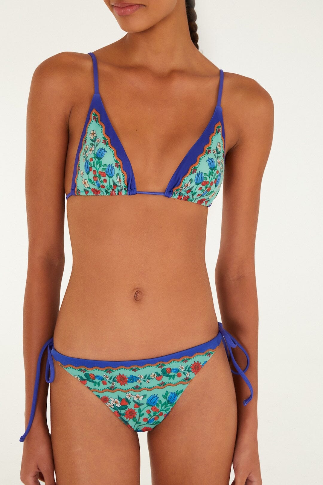 Faded Green Fruit Beauty Tie Side Bikini Bottom