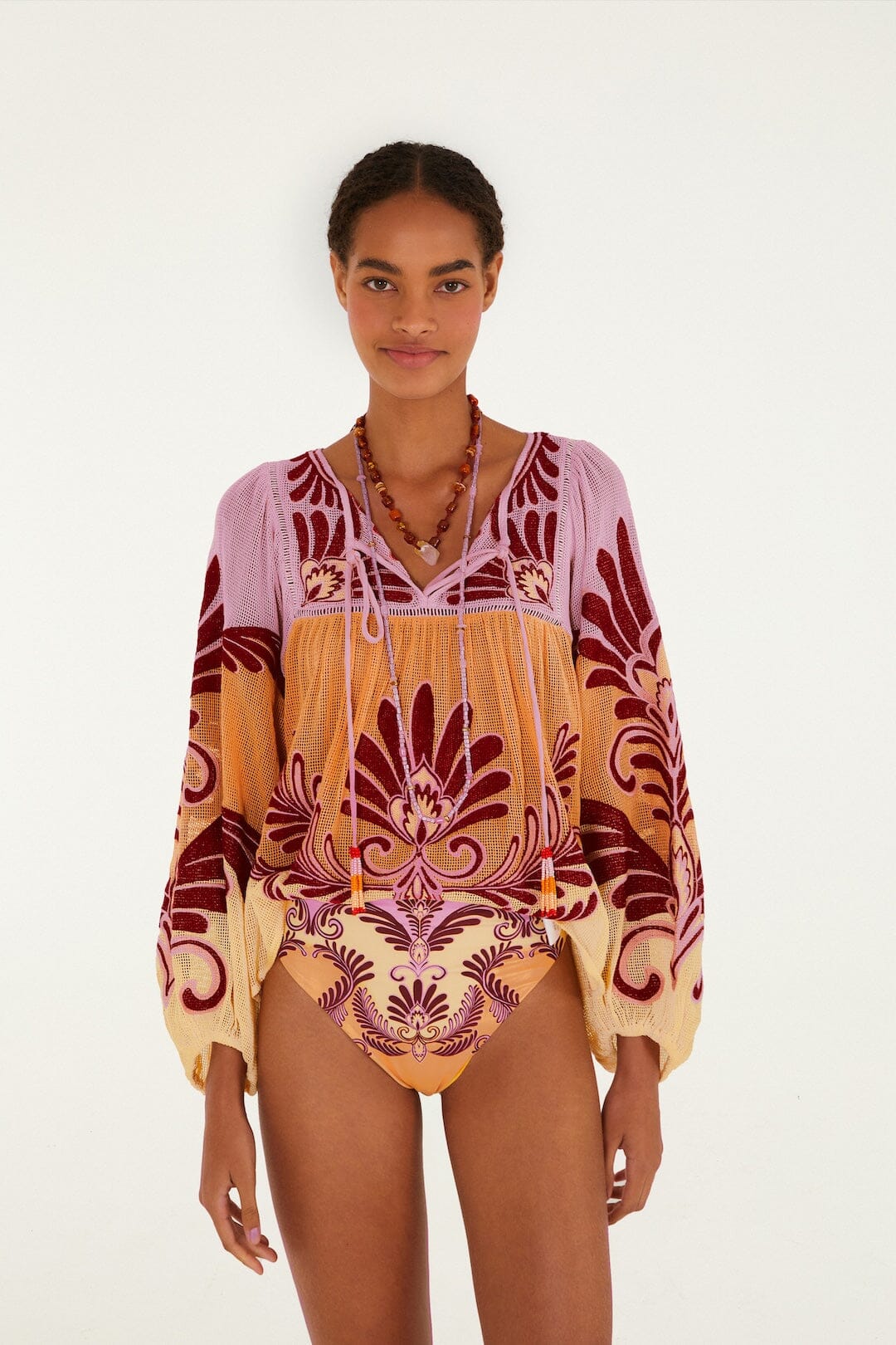 Soft Yellow Arabesc Hot Pants Bikini Bottom