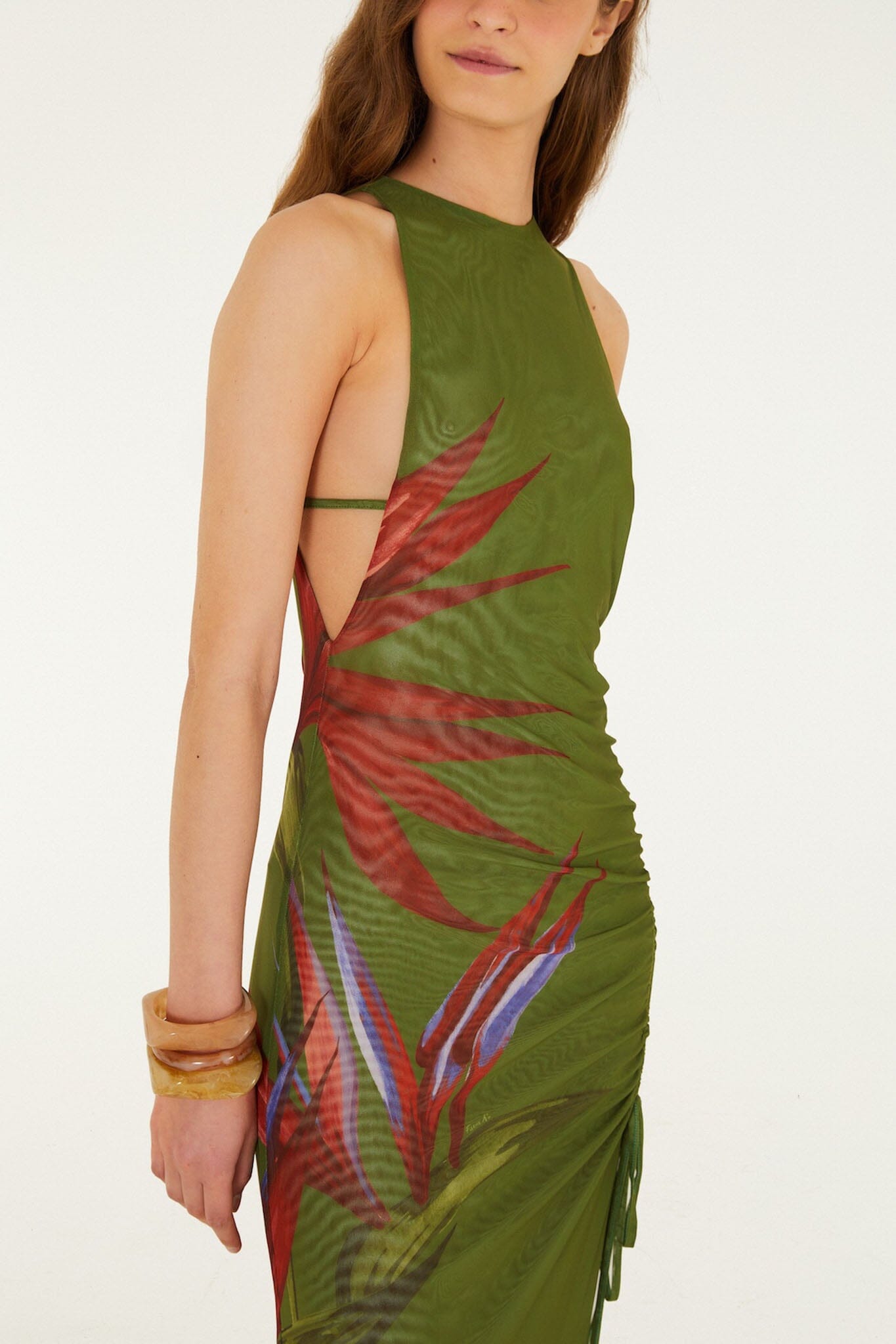 farm rio dark green dress FARM Rio US Miranda Buckles Maxi Dress in Dark Green M / Dark Green