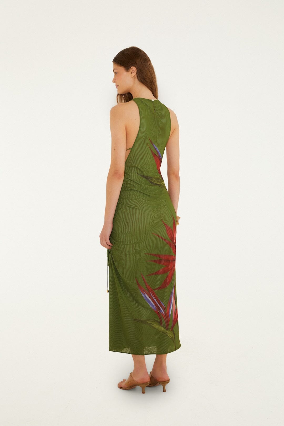 Dark Green Strelitzia Maxi Dress