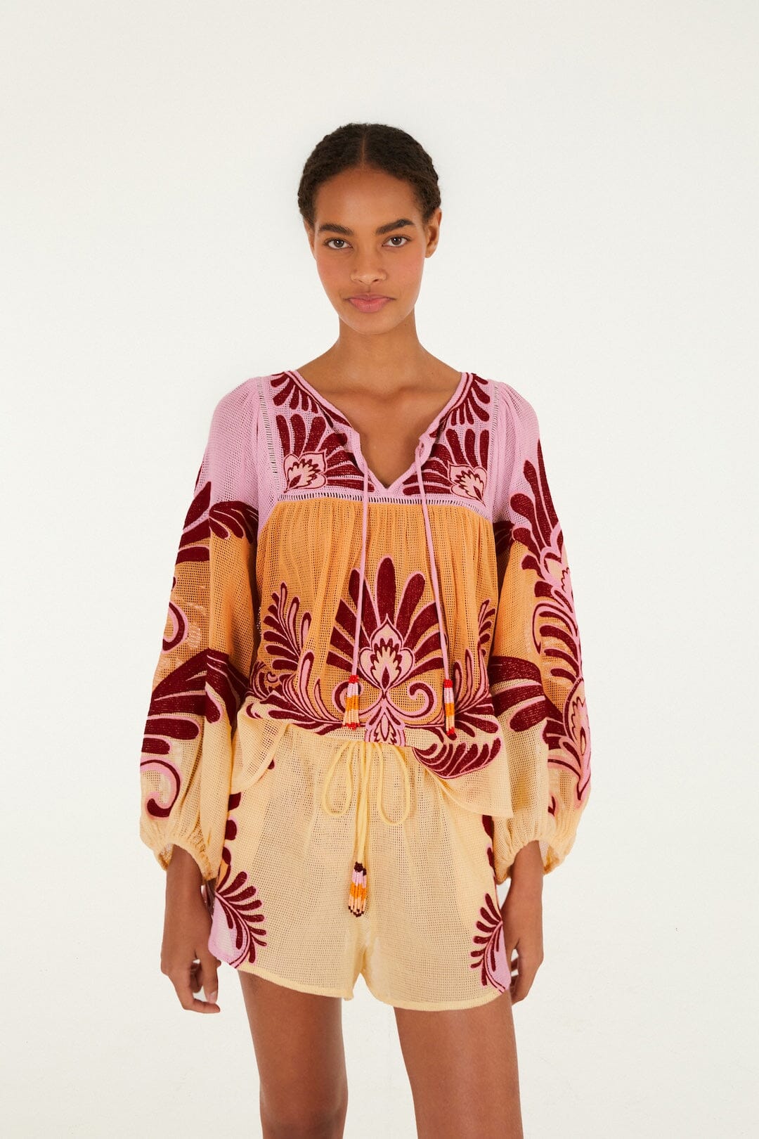 Soft Yellow Arabesc Shorts