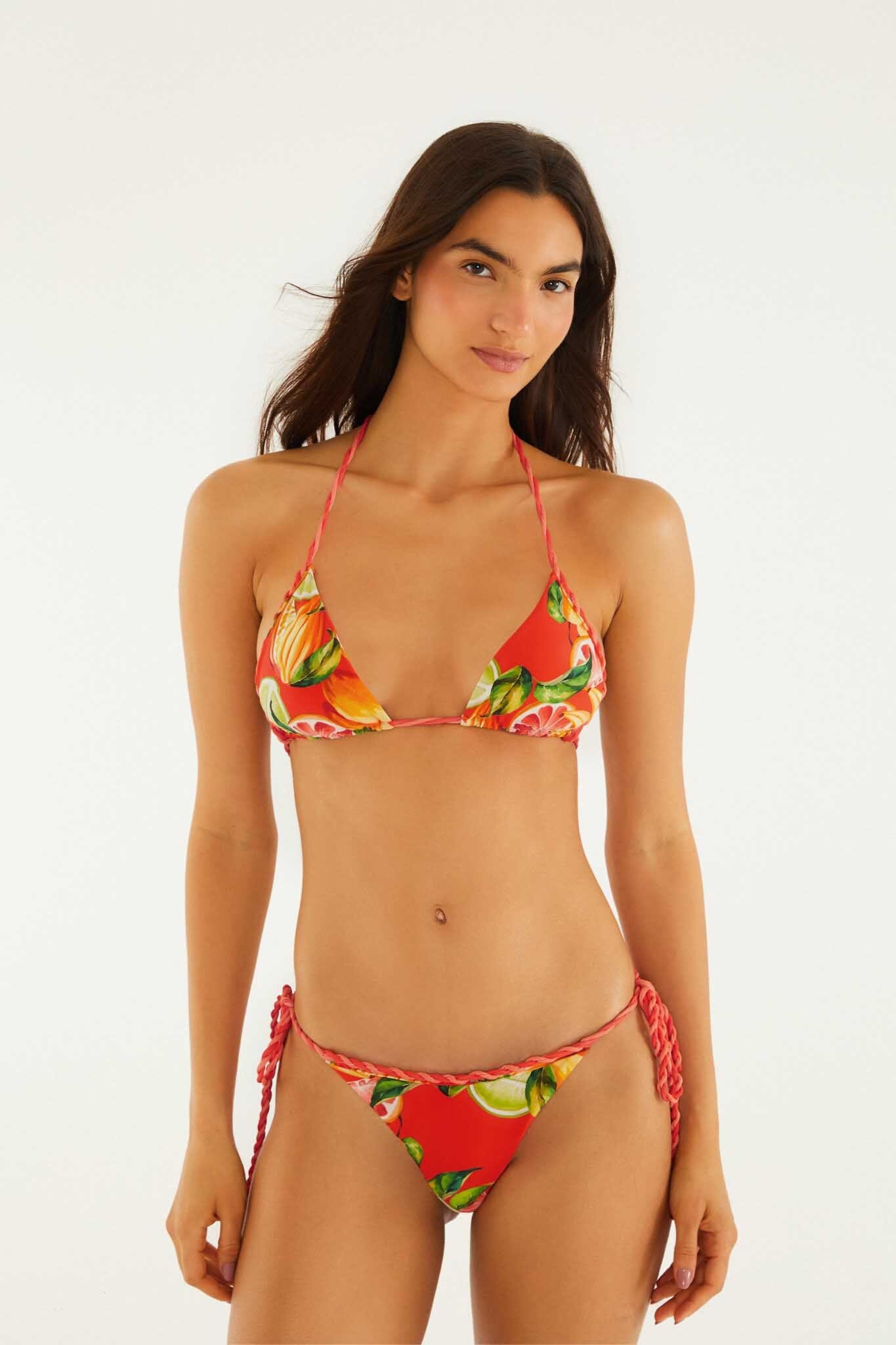 Tie Side Bikini Bottom With Rope Detail