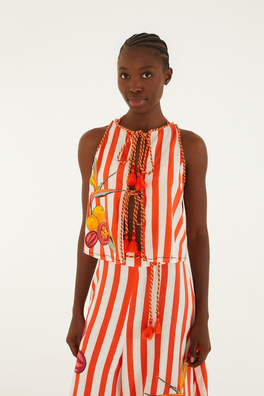 Blouse With Rope Detail And Embroidery