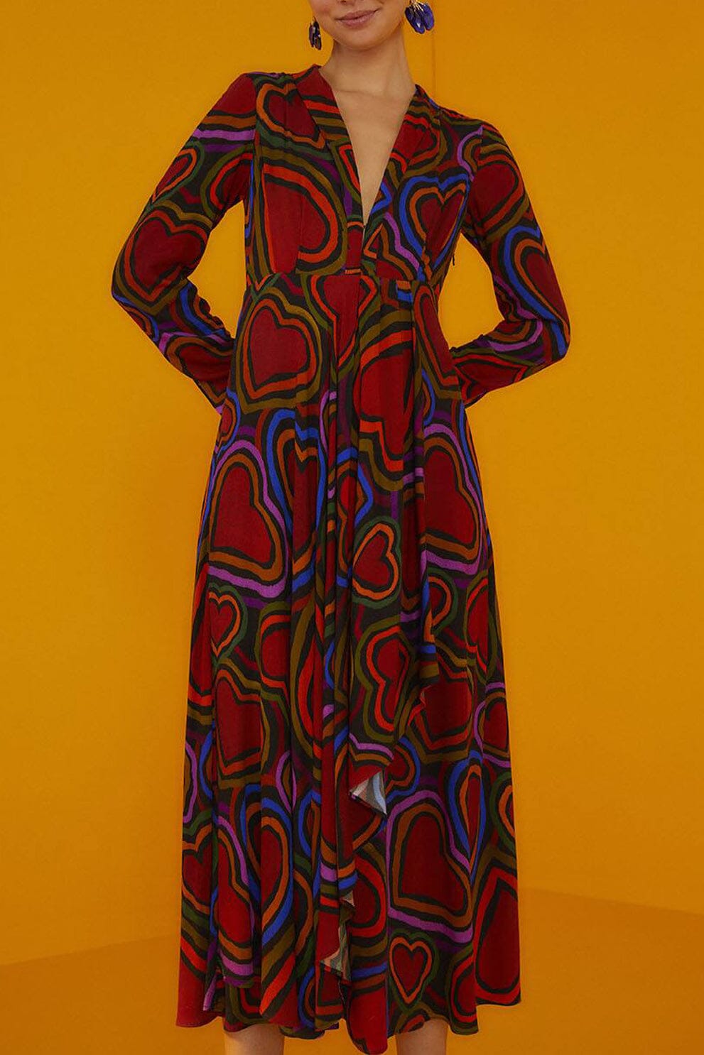 Rainbow Wild Hearts Maxi Dress