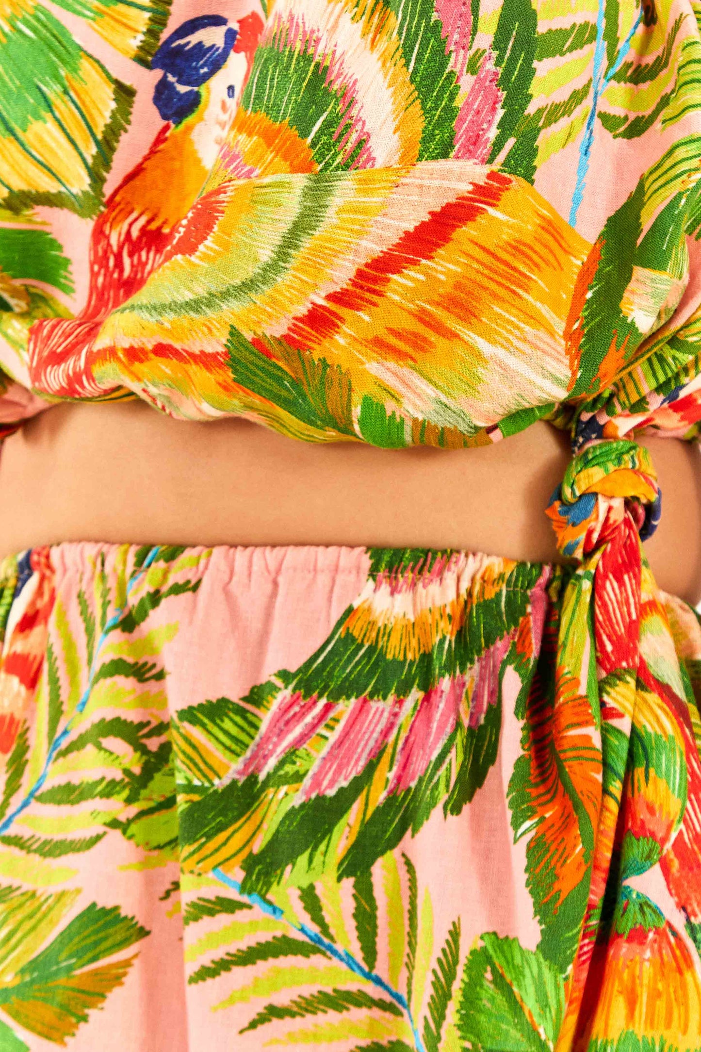 Macaw Leaves One-Shoulder Mini Dress