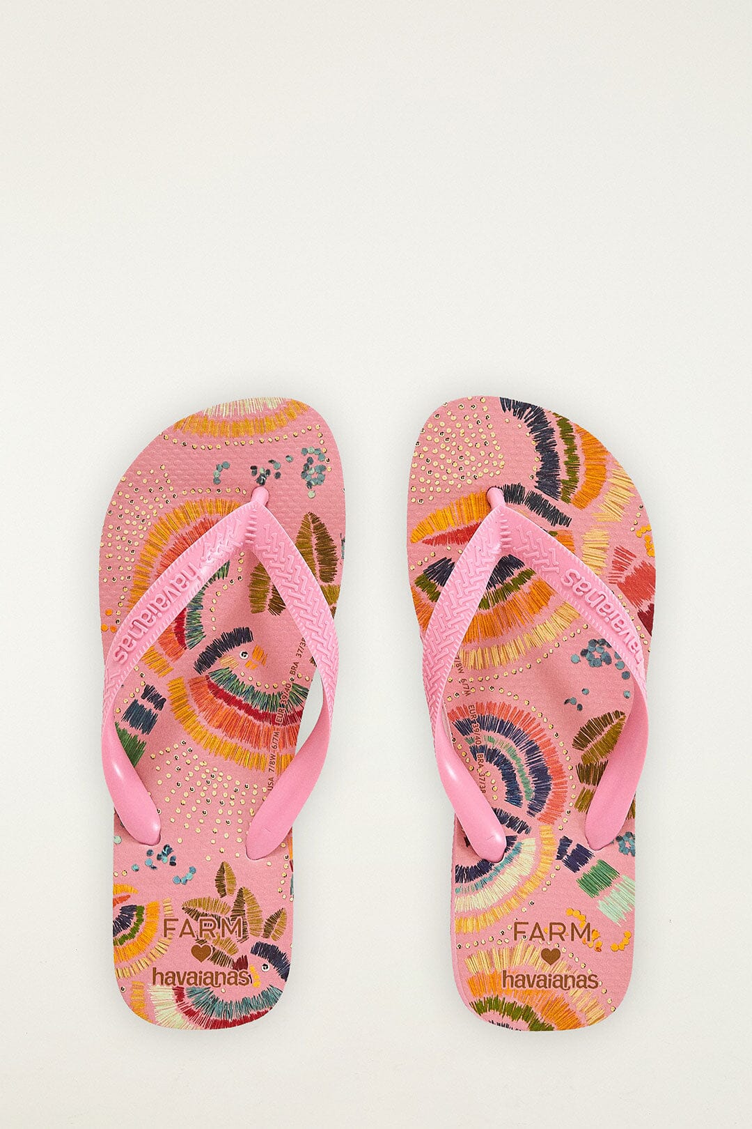 Pink Colorful Birds Havaianas Sandals