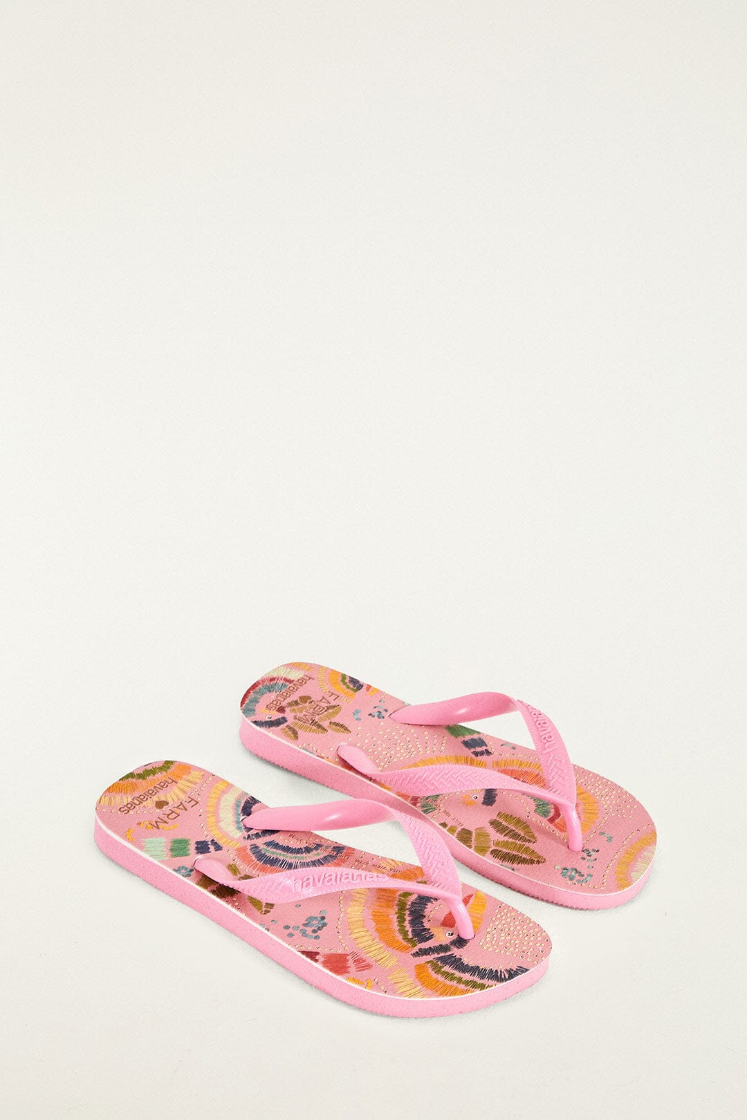 Pink Colorful Birds Havaianas Sandals
