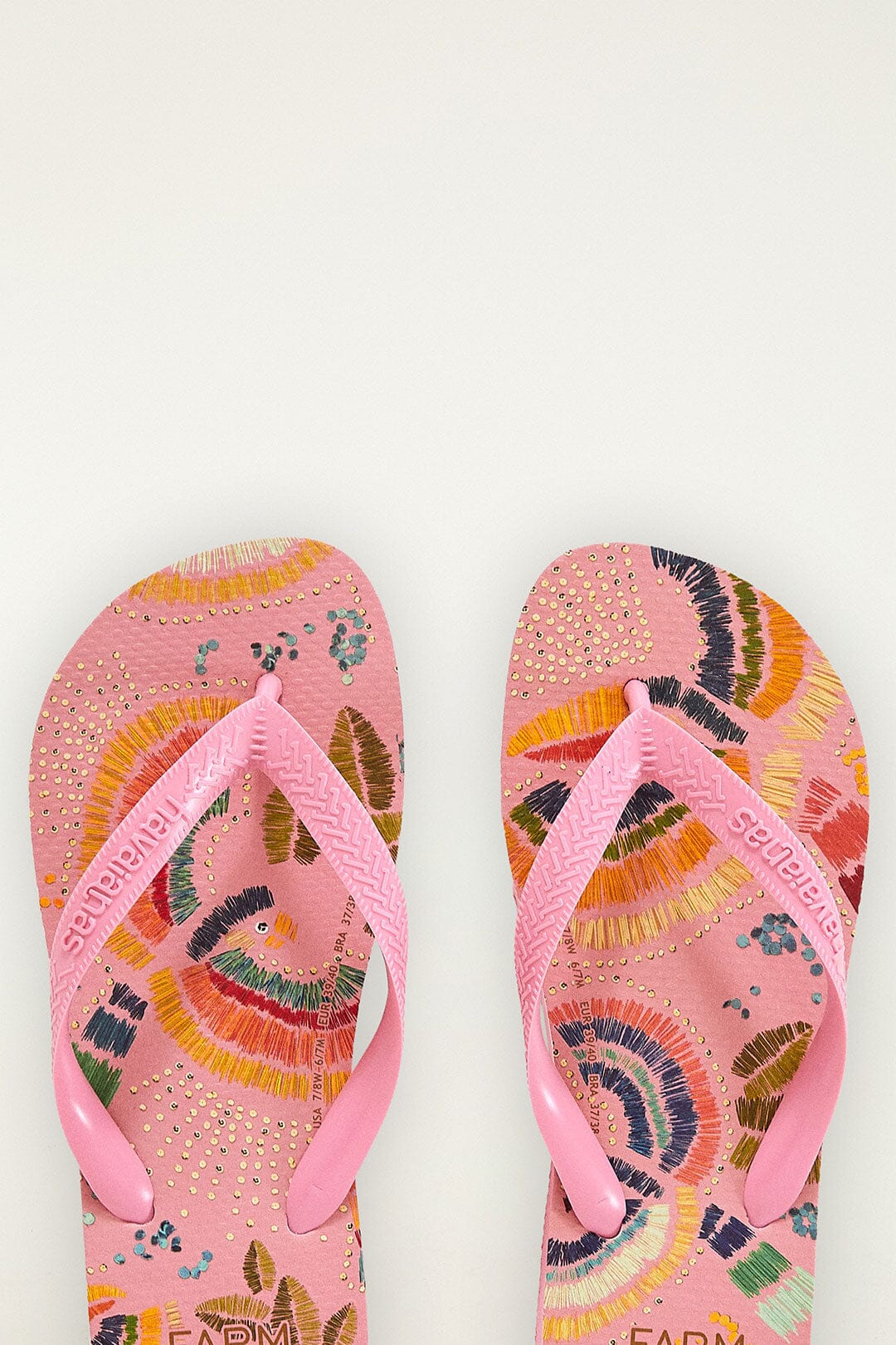 Pink Colorful Birds Havaianas Sandals