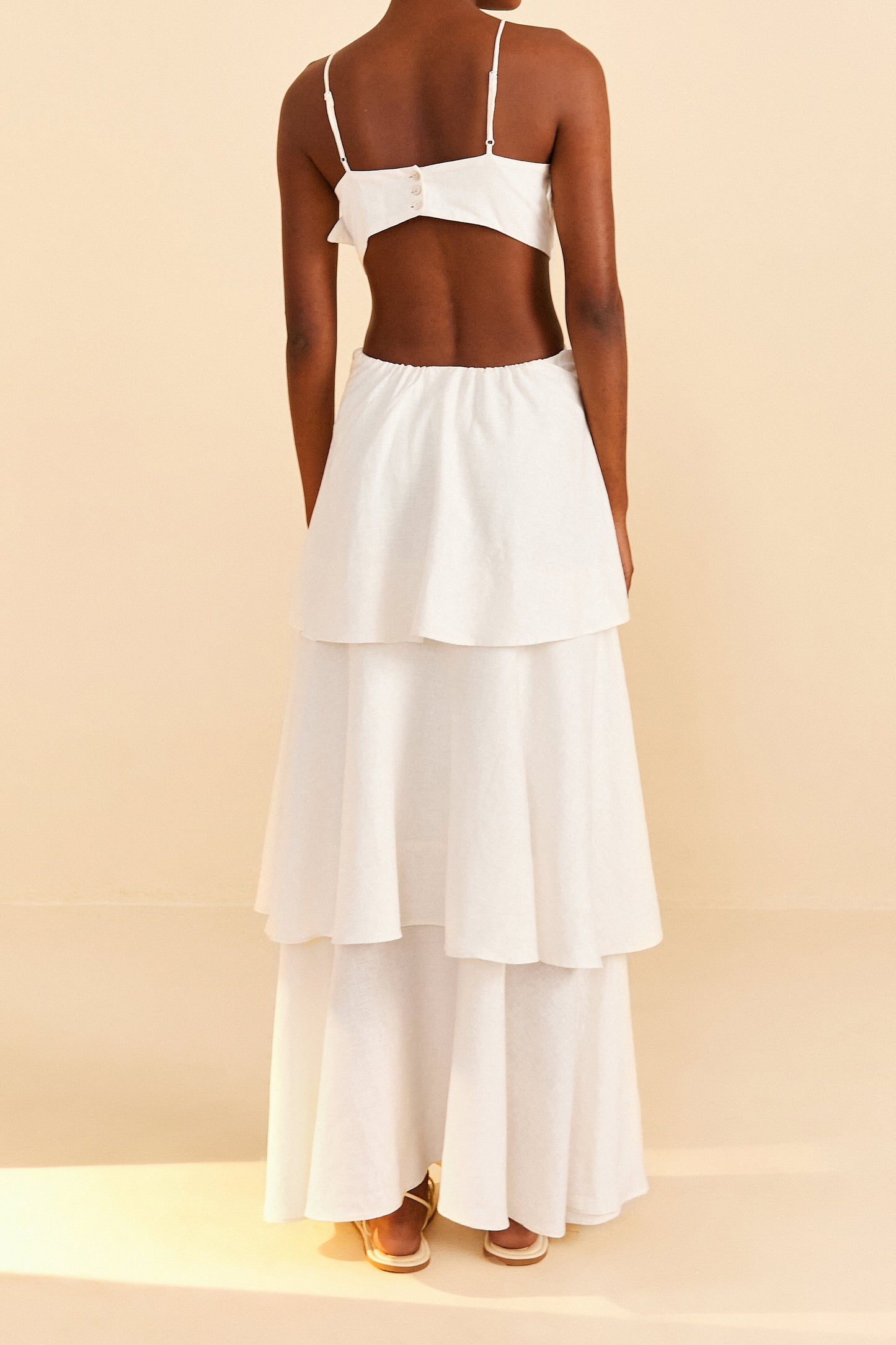 Off-White Flower Maxi Dress