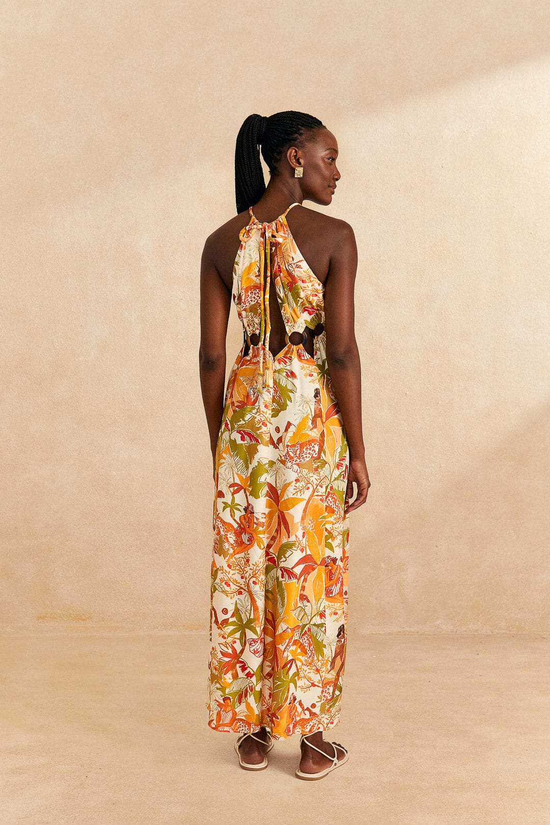 Sand Leopard Forest Maxi Dress