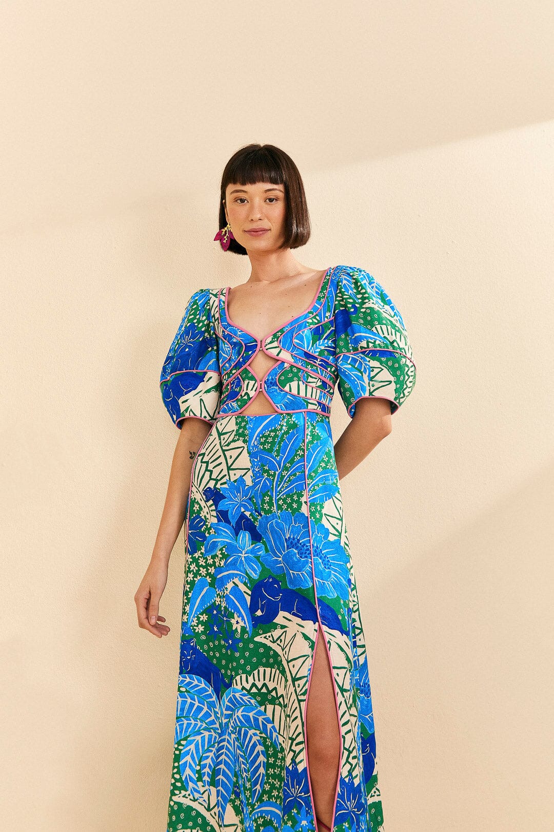 Green Jungle Panther Midi Dress – FARM Rio