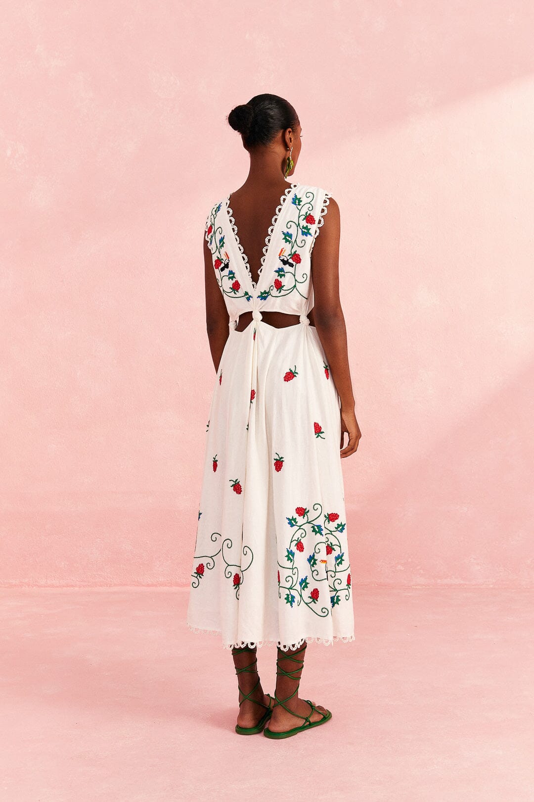 Cross Stitch Toucan Embroidered Midi Dress