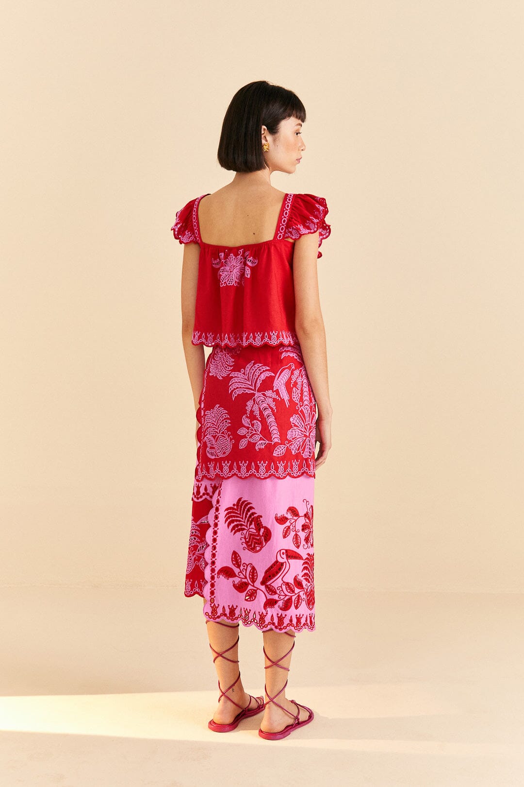 Red Palm Tree Richelieu Blouse – FARM Rio