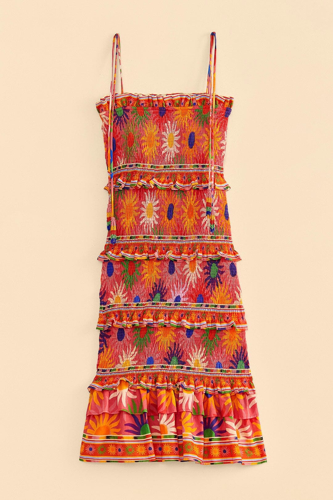 Coral Summer Sun Mini Dress