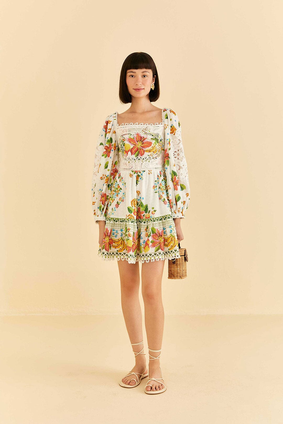 Off-White Tropical Romance Scarf Mini Dress