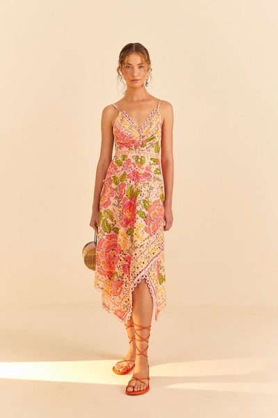 Pink Flower Tapestry Midi Dress – FARM Rio