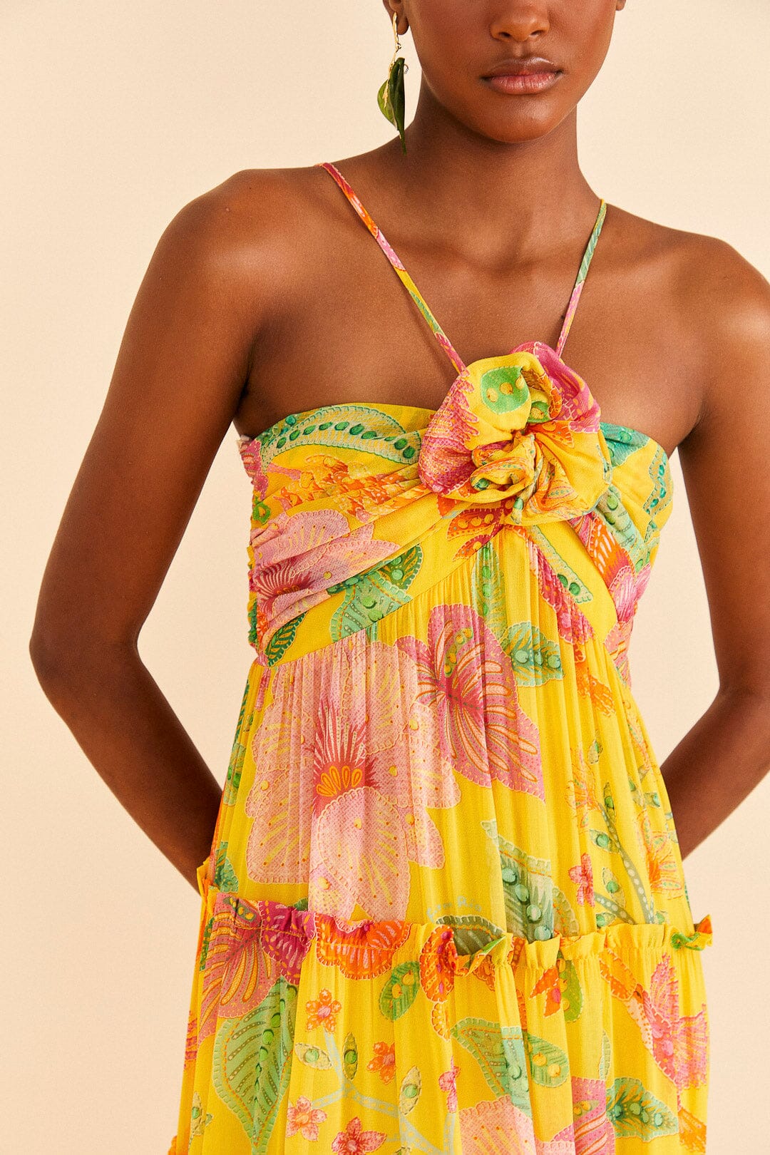 Yellow Macaw Bloom Maxi Dress