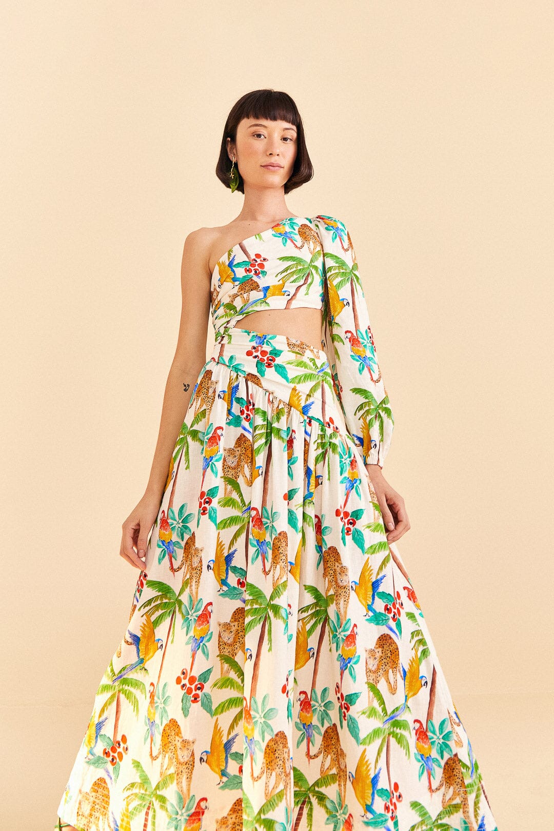 Tropical Paradise One Shoulder Midi Dress – FARM Rio