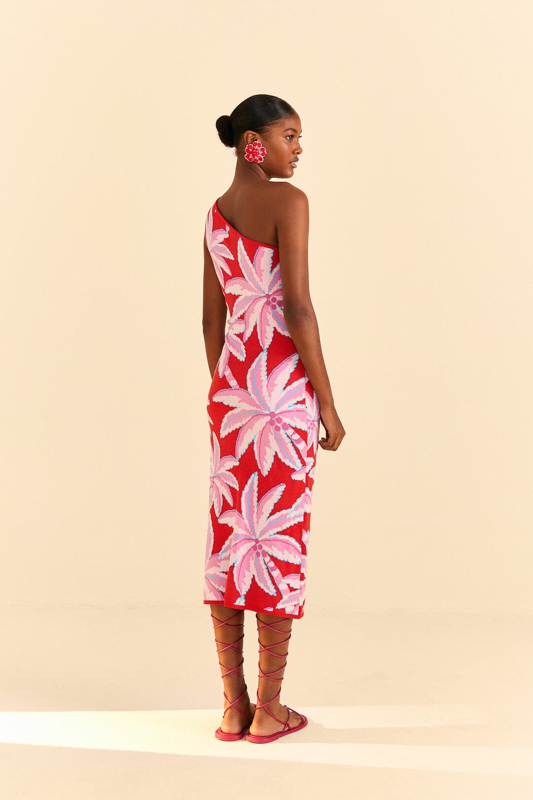 Red Coconut Tree Knit Dress