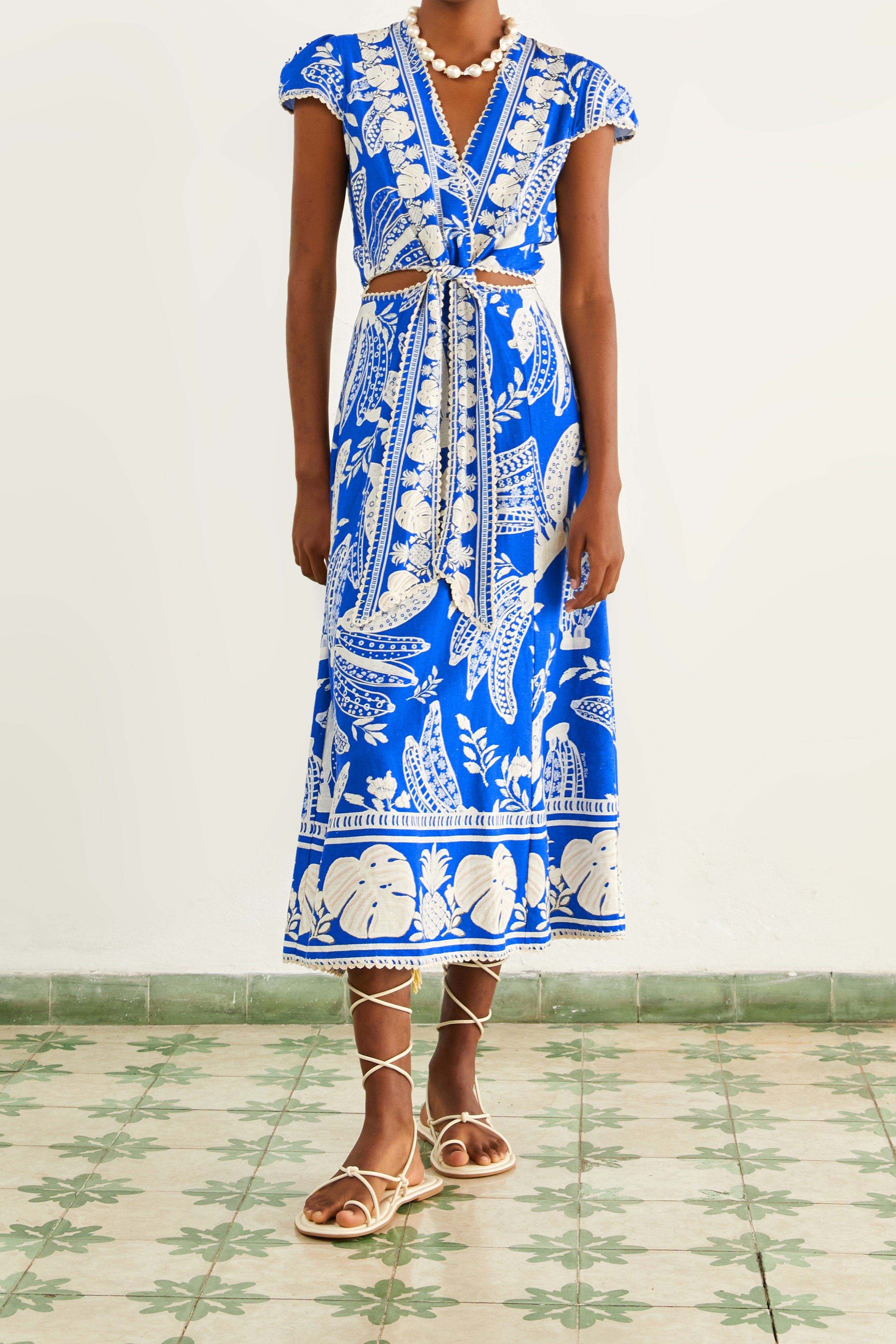 Blue Lace Banana Midi Dress – FARM Rio