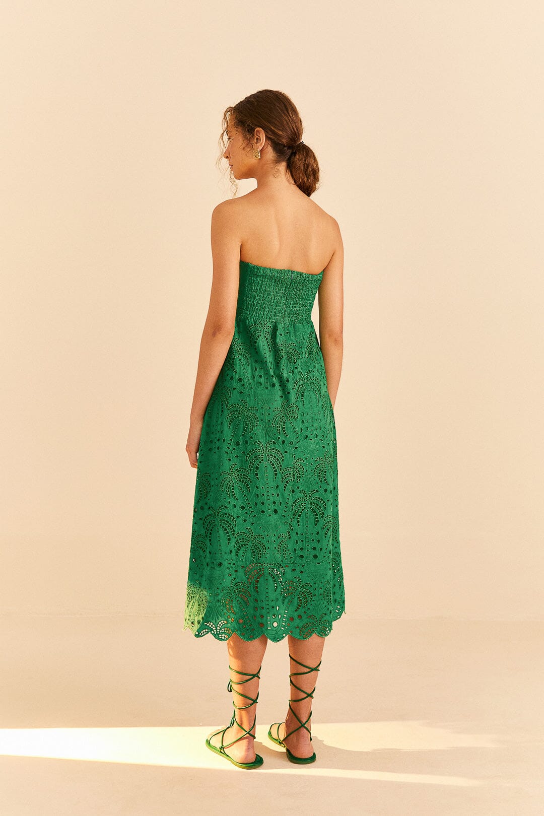 Green Coconut Tree Richelieu Midi Dress