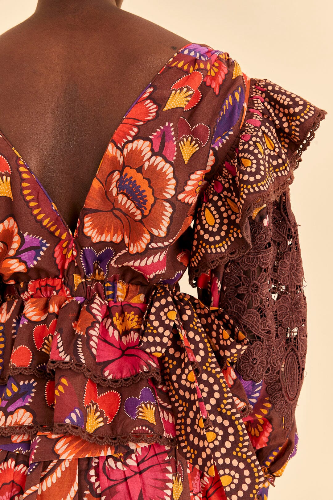 Brown Bright Flora Blouse