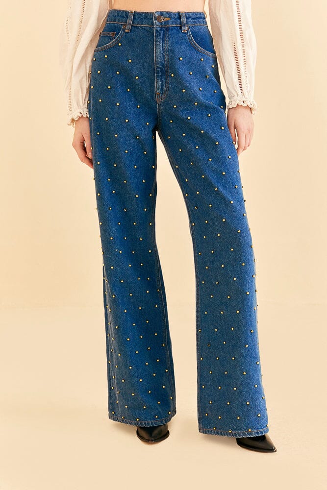 Beaded jeans clearance