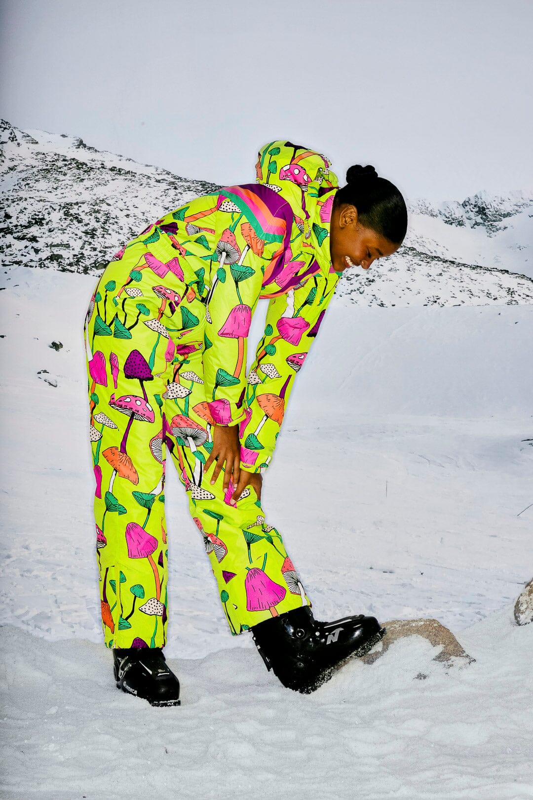 Lime Green New Mushroom Ski Jumpsuit