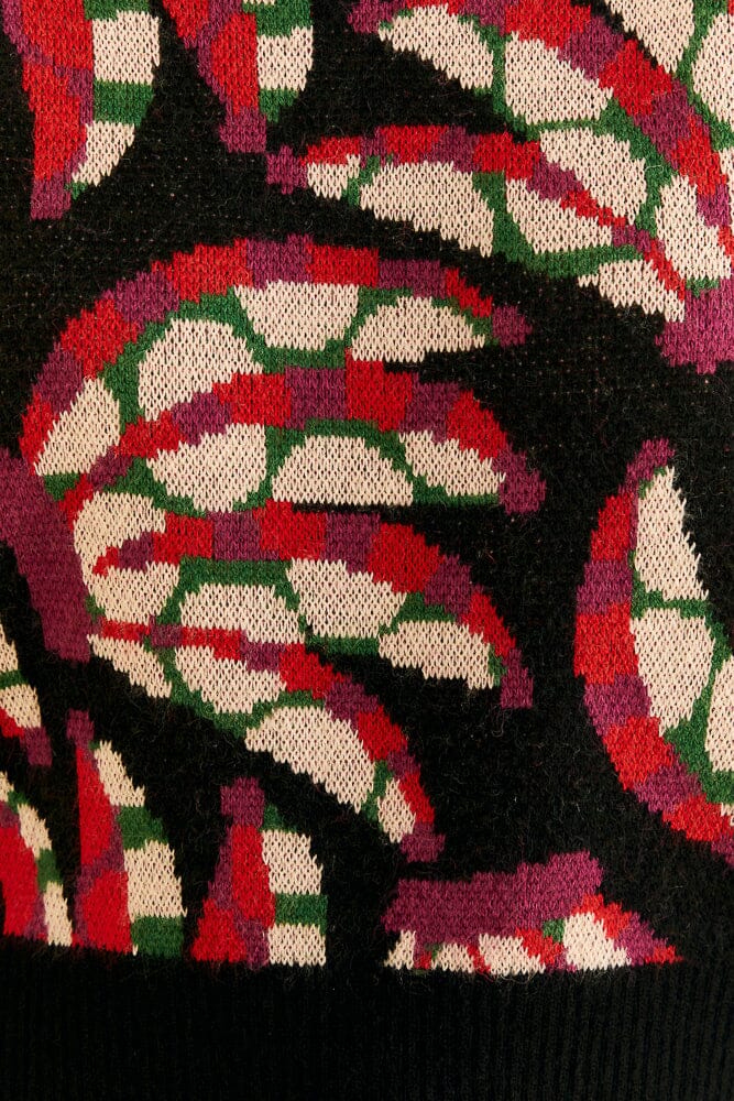 Black Banana Dots Knit Sweater
