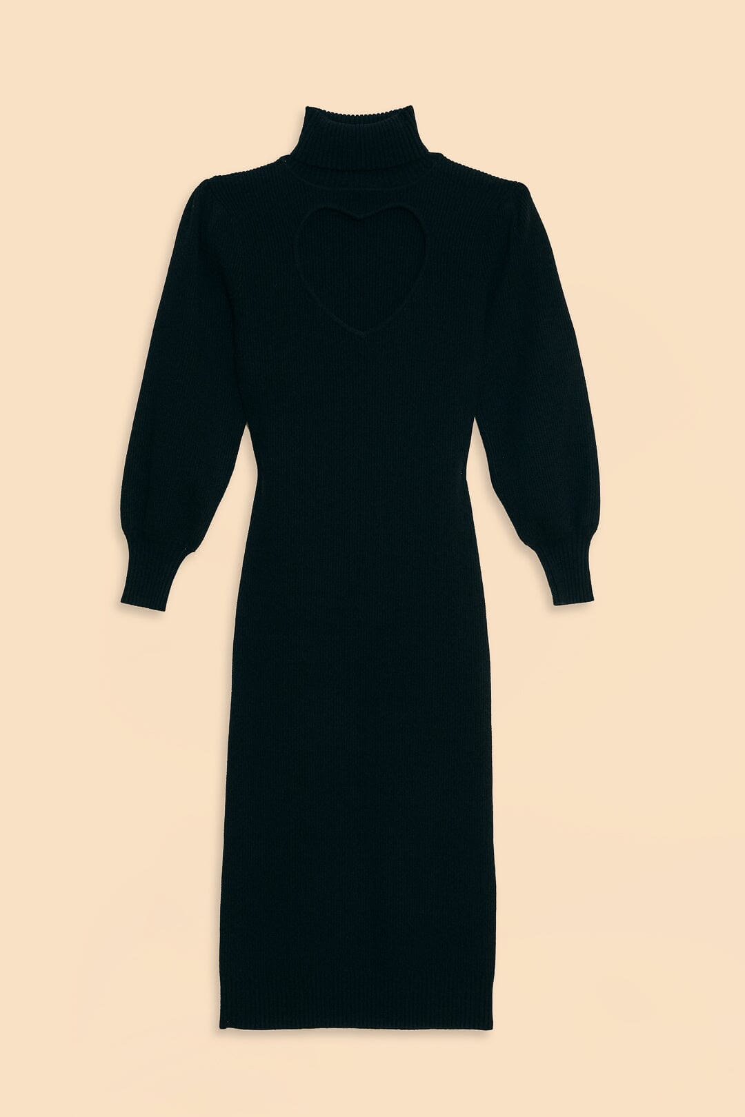 Black Heart Neckline Knit Dress