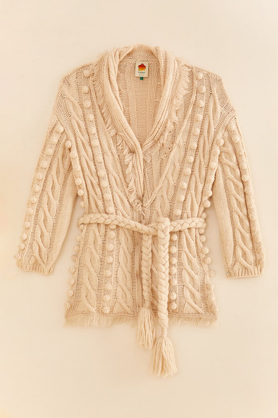 Khaki Braided Knit Cardigan